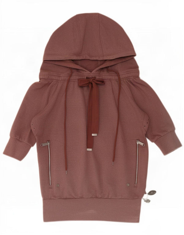 Женский джемпер с капюшоном Adidas Oversized с короткими рукавами UK 14, средний коричневый