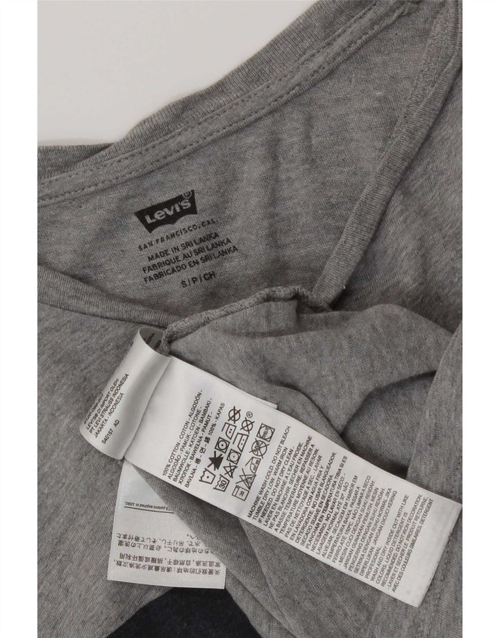 Мужская футболка с рисунком Levi's, маленький серый хлопковый топ в крапинку