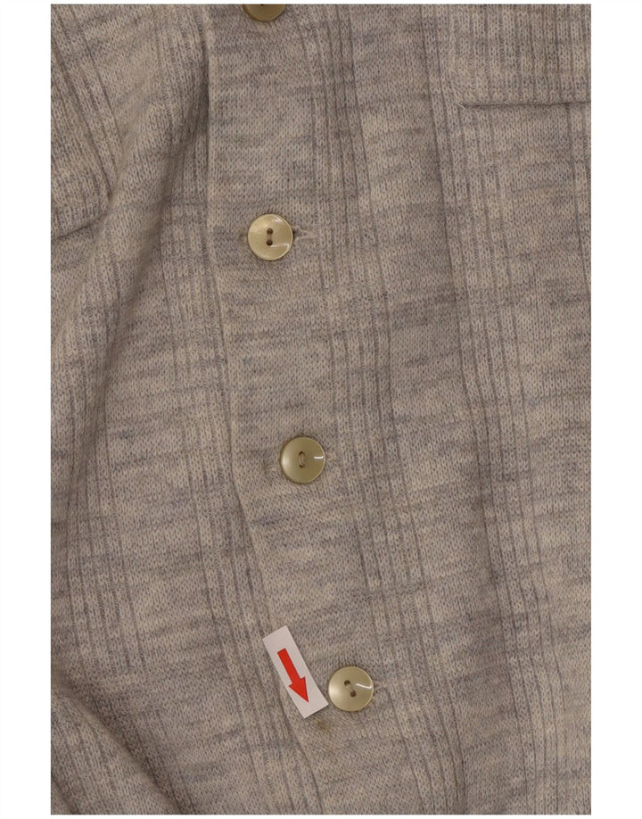 Винтажный женский кардиган-свитер UK 14, средний серый цвет