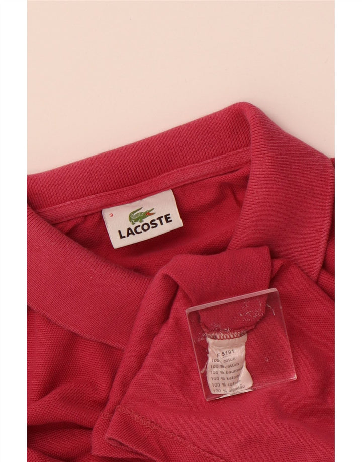 Мужская рубашка-поло с длинным рукавом LACOSTE, размер 3, маленькая, розовая, хлопок
