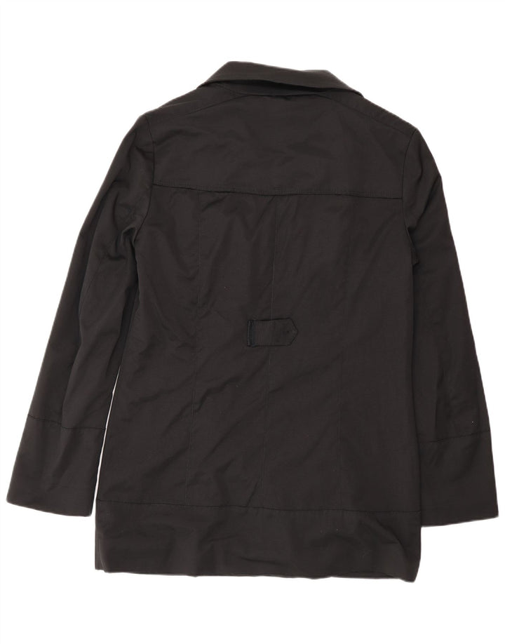 ZARA Womens Trench Coat UK 12 Medium Black Polyamide