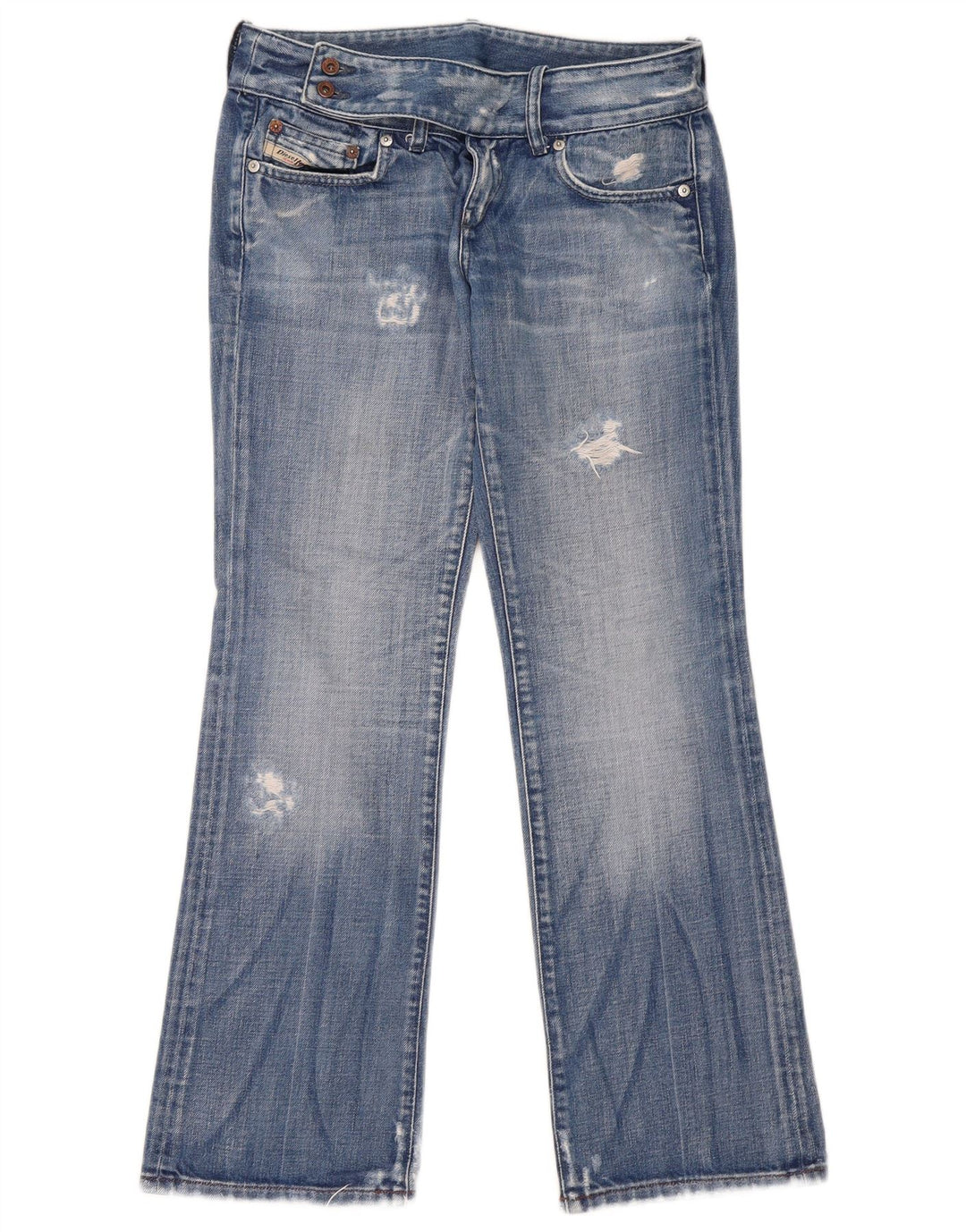 Женские потертые джинсы Diesel Bootcut W29 L29, синий хлопок