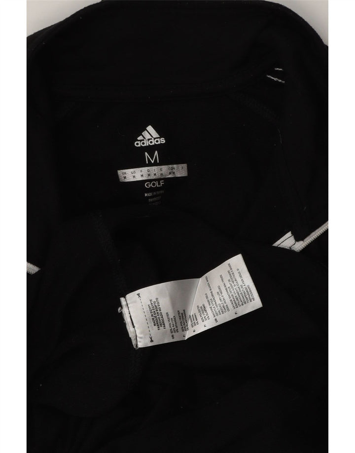Мужской пуловер Adidas с воротником на молнии, спортивный костюм, средний черный полиэстер