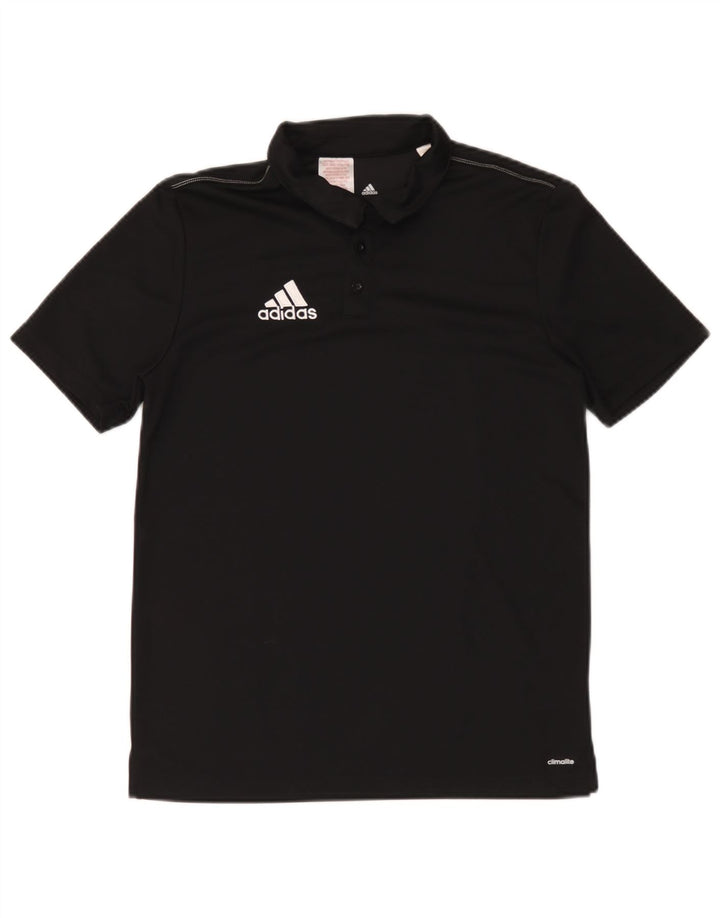 Рубашка-поло Adidas Climalite для мальчиков 13-14 лет, черный полиэстер