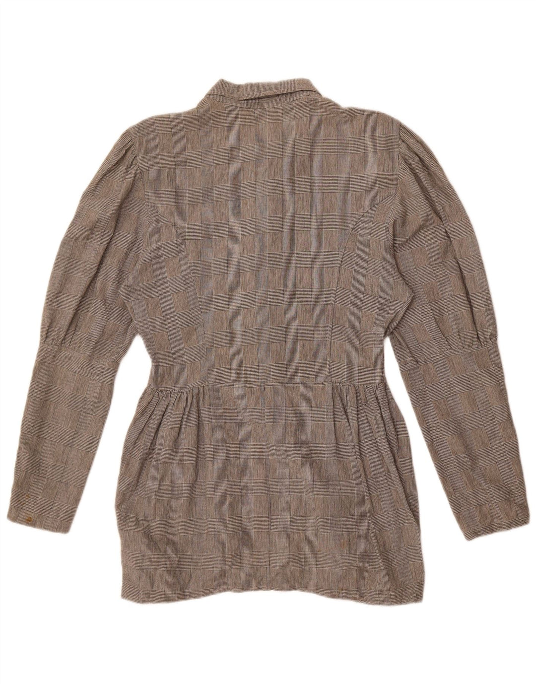 Женская блузка-рубашка Benetton IT 46, большая серая клетка, хлопок