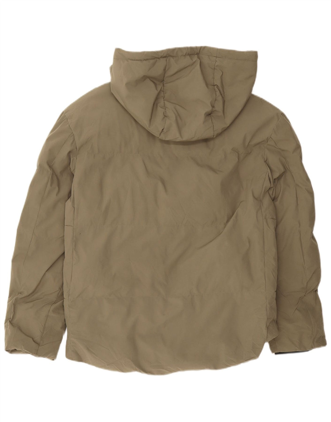 Мужская стеганая куртка с капюшоном Zara UK 38, средний цвет хаки, полиэстер