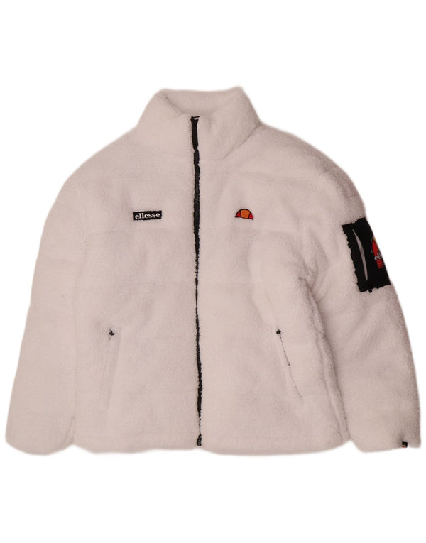 Женская флисовая стеганая куртка Ellesse UK 14, большой белый полиэстер, спортивная