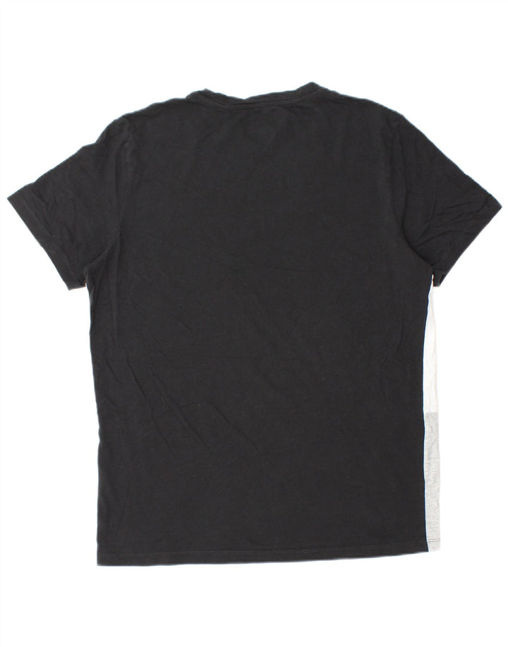 Мужская футболка Jack & Jones, большая черная, с цветными блоками