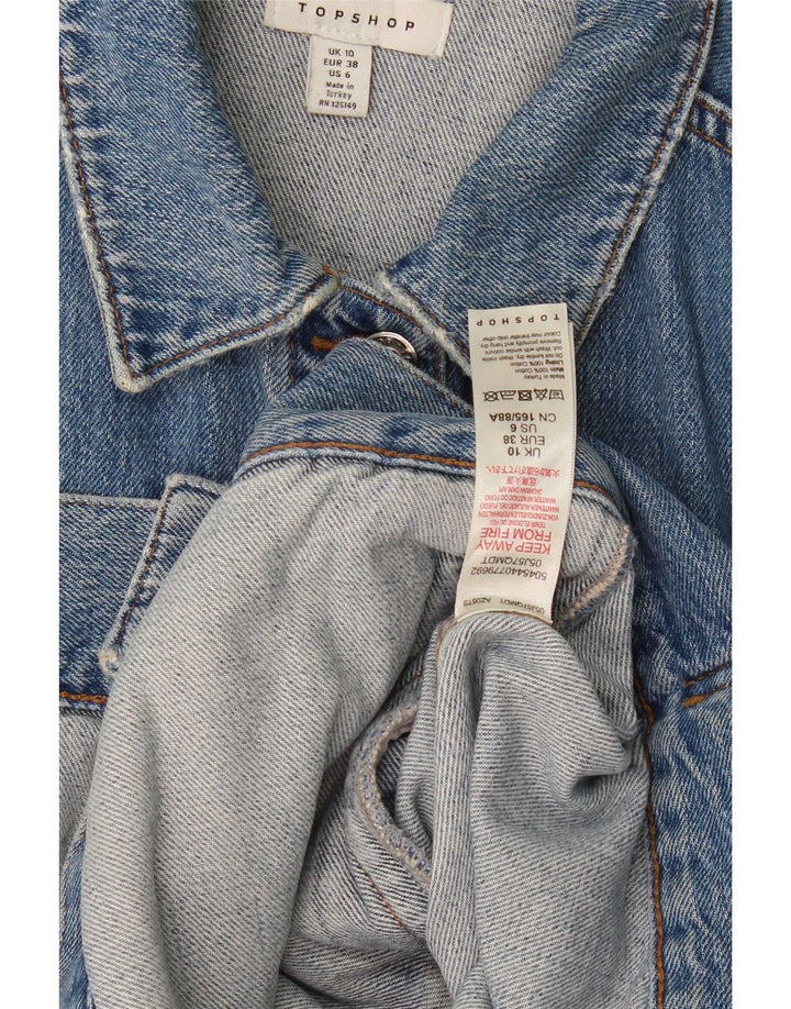 Женская джинсовая куртка оверсайз Topshop UK 10, маленький синий хлопок