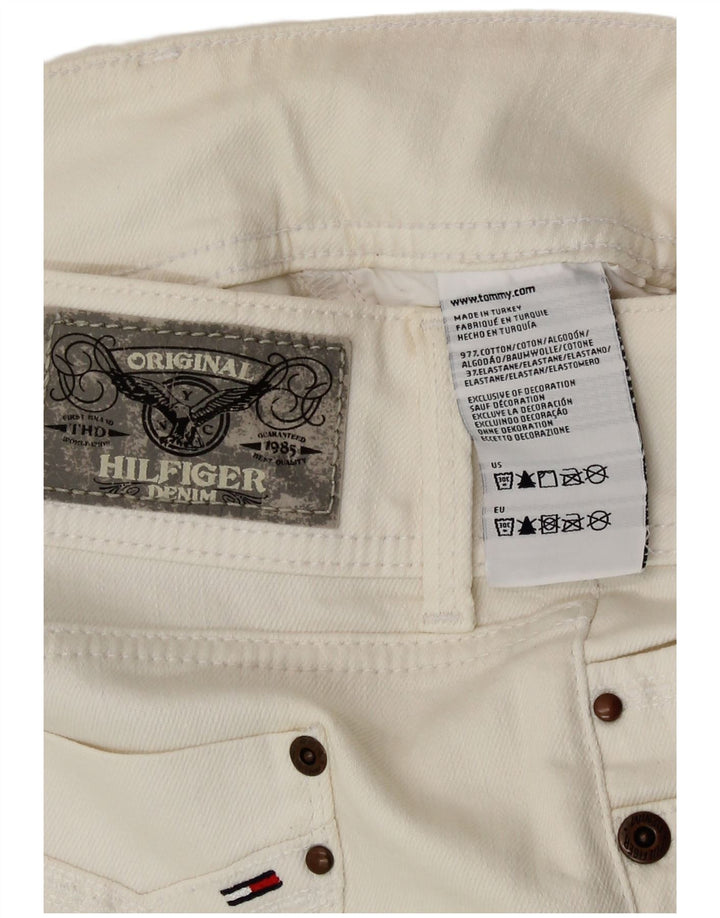 Женская джинсовая юбка Tommy Hilfiger W28, средний белый хлопок, хлопок