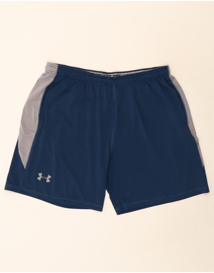 Мужские спортивные шорты Under Armour 2XL, темно-синие, полиэстер с цветными блоками