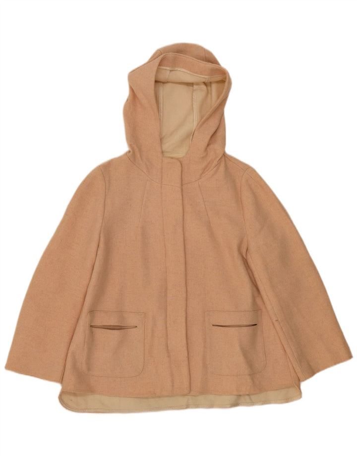 Женское пальто с капюшоном Zara UK 18 XL, бежевое, шерстяное
