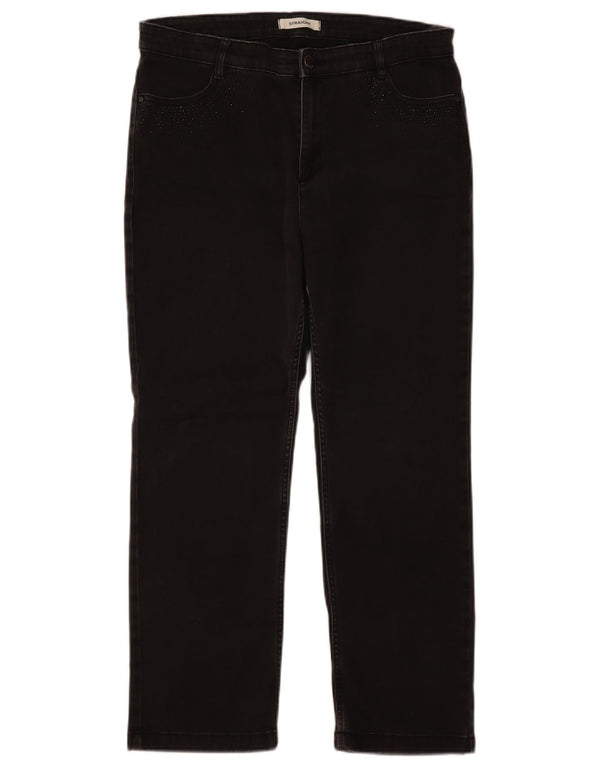 Женские прямые джинсы Marks & Spencer UK 16, большие W36 L28, черный хлопок