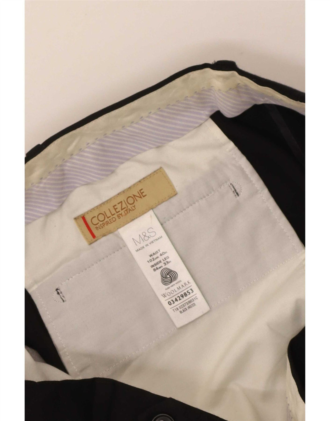 Женские костюмные брюки Marks & Spencer W40 L33 черные шерстяные