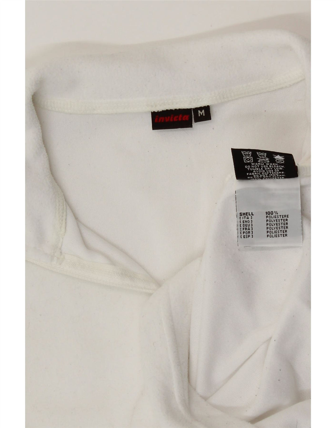 Женский флисовый джемпер Invicta с воротником на молнии UK 14, средний белый полиэстер