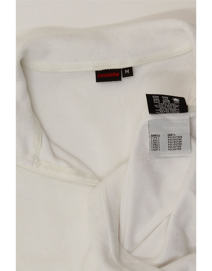 Женский флисовый джемпер Invicta с воротником на молнии UK 14, средний белый полиэстер