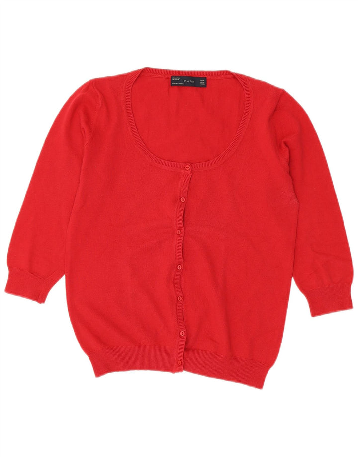 Женский кардиган с рукавом 3/4 Zara UK 12, средний красный