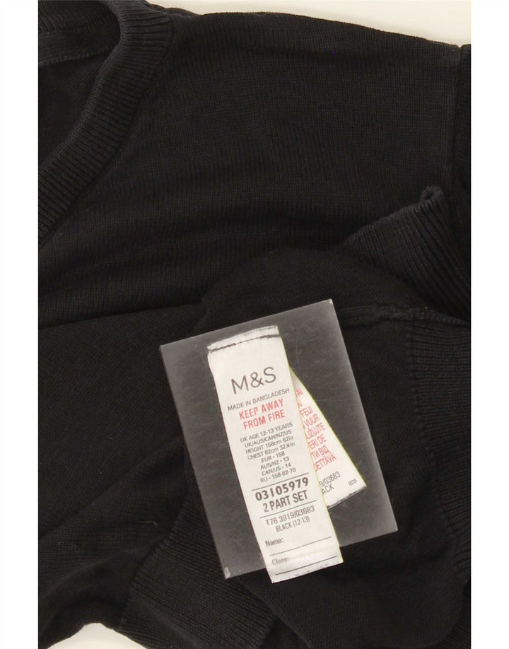Свитшот Marks & Spencer для мальчиков, 12-13 лет, черный, хлопковый