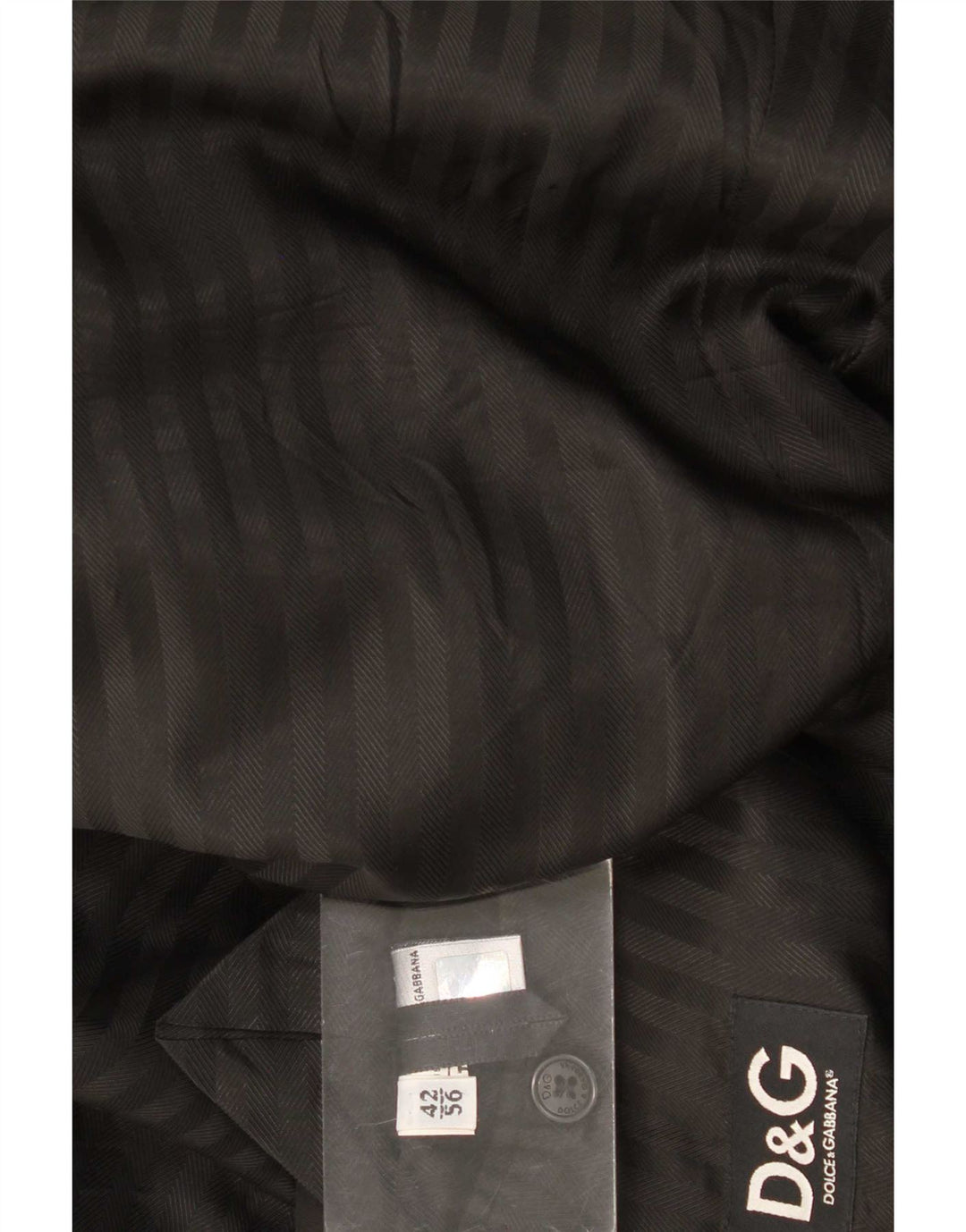 Мужское пальто Dolce & Gabbana UK 42 XL, черное в тонкую полоску