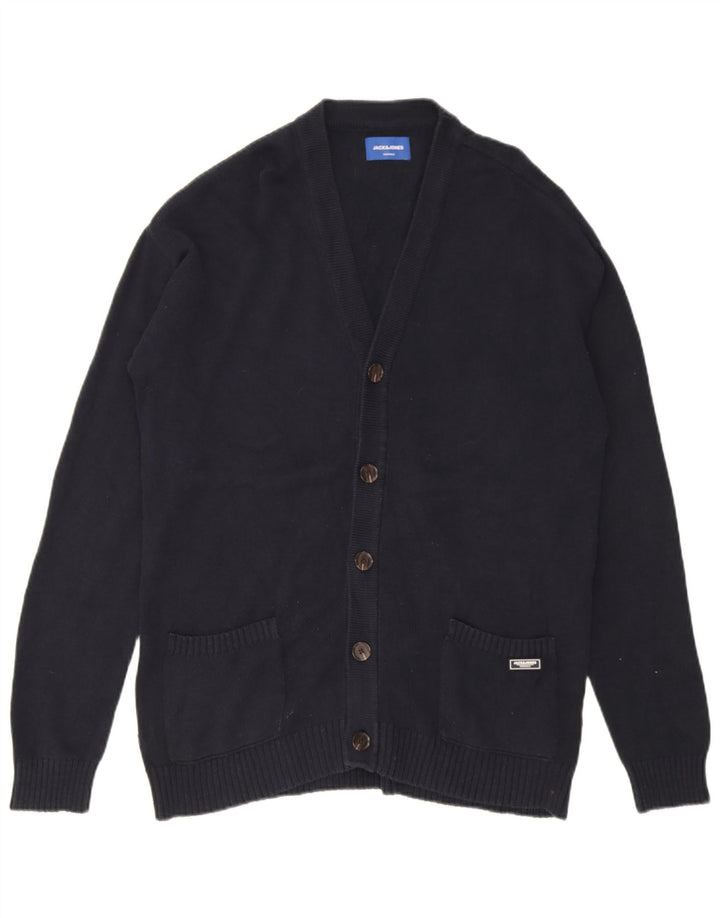 Мужской кардиган Jack & Jones, большой темно-синий хлопковый свитер
