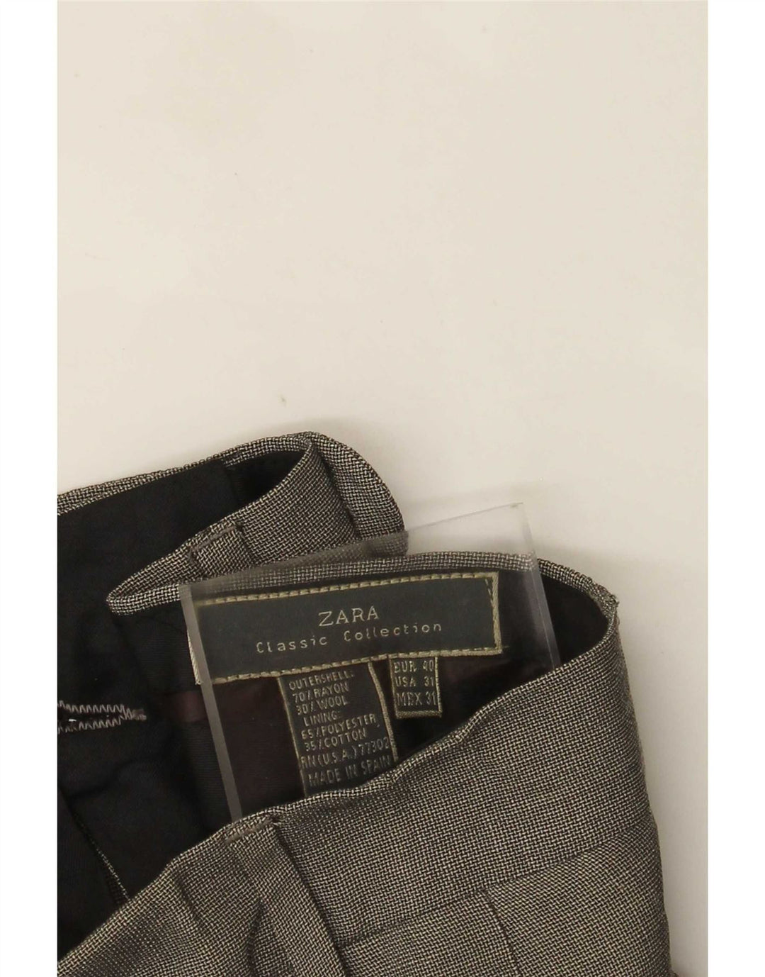 Мужские костюмные брюки с привязкой Zara EU 40 Medium W31 L30 Серый вискоза в клетку