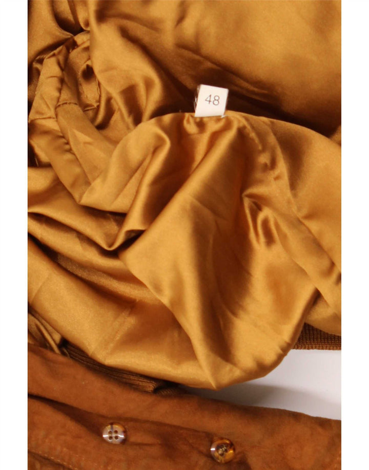 Винтажный мужской замшевый бомбер IT 48 Medium Beige Leather