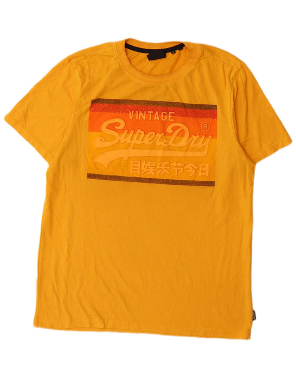 Superdry Мужская футболка с рисунком Топ XL Желтый хлопок
