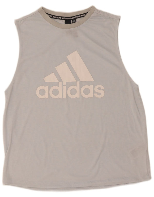 Женский жилет Adidas с графическим рисунком UK 12/14, средний синий полиэстер