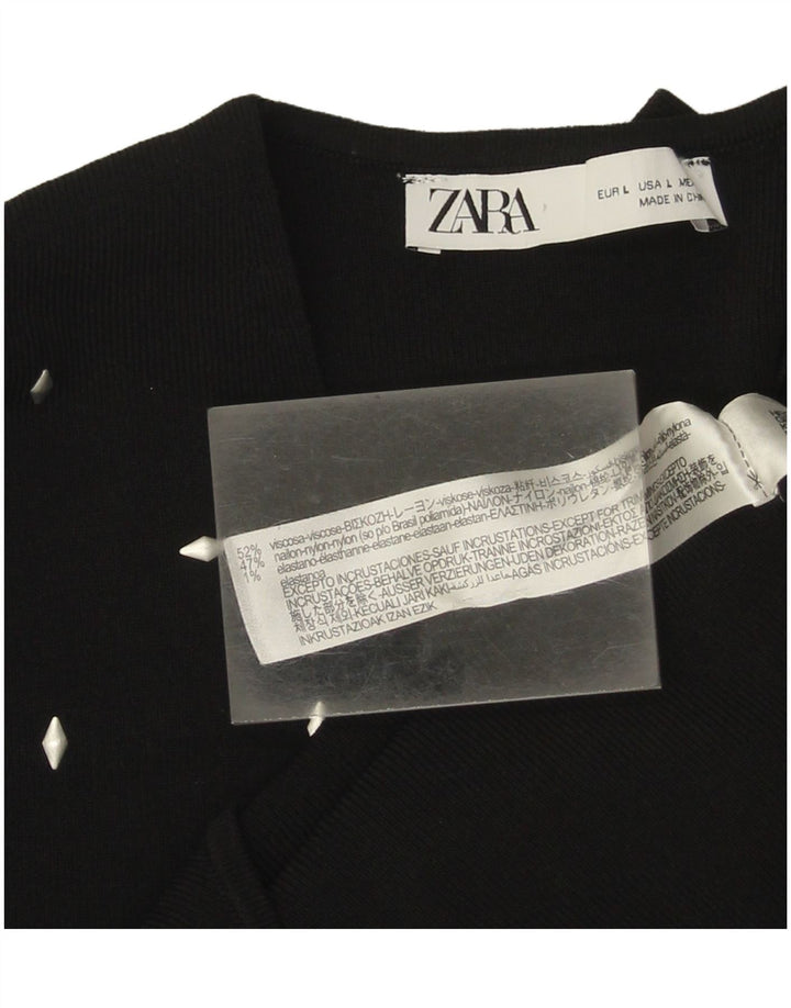 Женское боди Zara UK 14, большой черный, вискоза