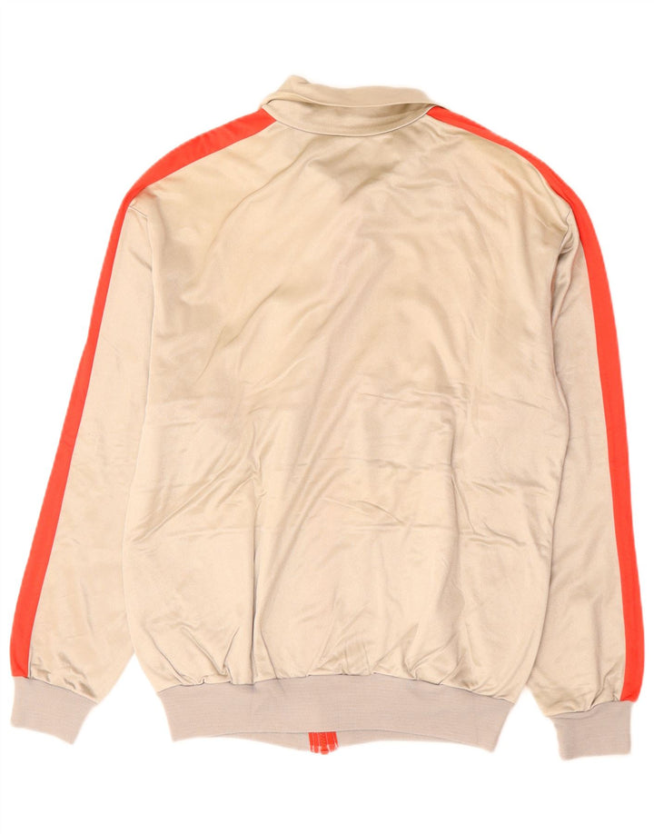 Винтажный мужской спортивный костюм, верхняя куртка среднего серого цвета с цветными блоками