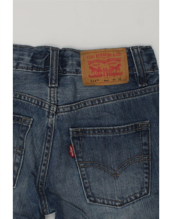 LEVI'S Boys 514 Straight Jeans 7-8 Years W24 L22 Navy Blue Cotton | Vintage Levi's | Thrift | Second-Hand Levi's | Used Clothing | Messina Hembry 