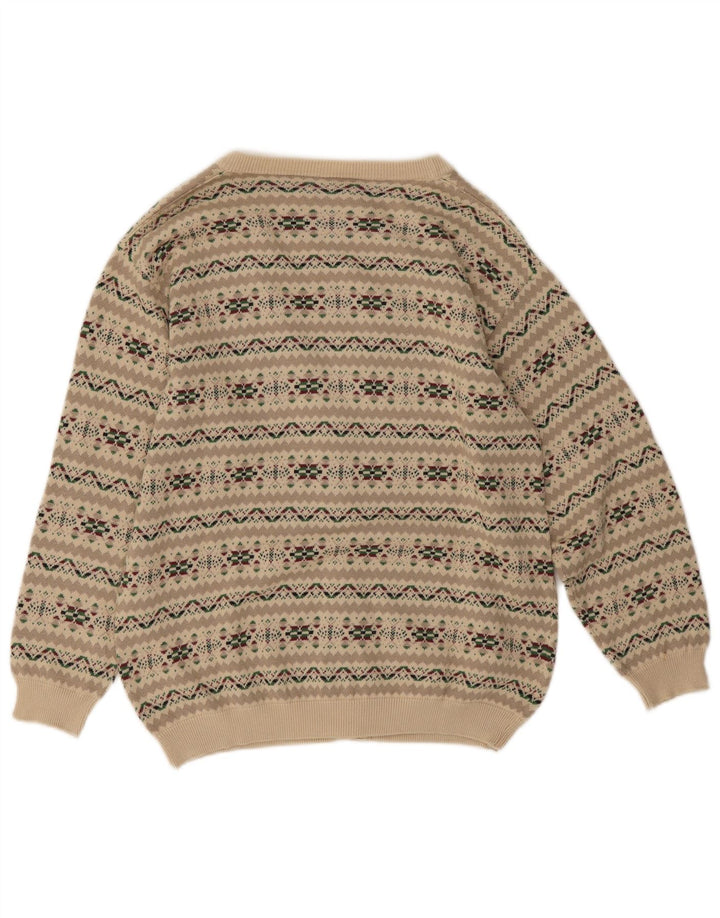 Винтажный женский кардиган-свитер UK 14, средний серый цвет Fair Isle