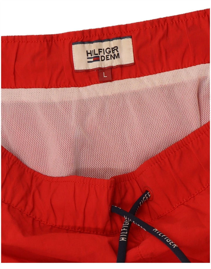 Мужские шорты для плавания с рисунком Tommy Hilfiger, большие красные