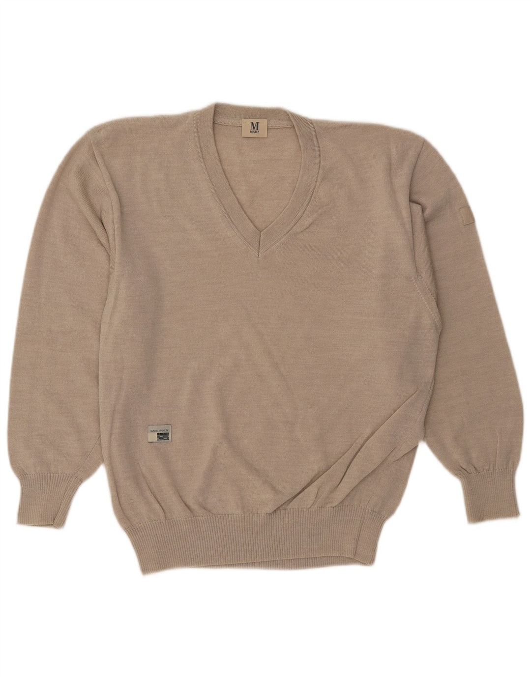 Мужской джемпер с v-образным вырезом Marz IT 48 Medium Beige Wool