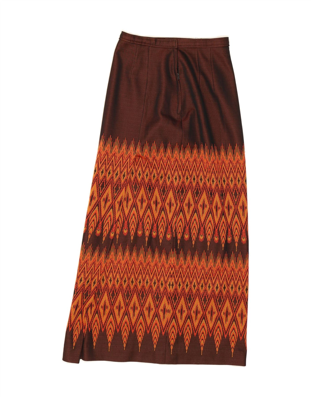 VINTAGE Womens Maxi Skirt W24 XS Brown Argyle/Diamond Vintage Vintage and Second-Hand Vintage from Messina Hembry 