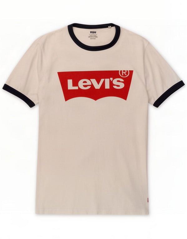 Мужская футболка с рисунком Levi's Топ XS, белый хлопок