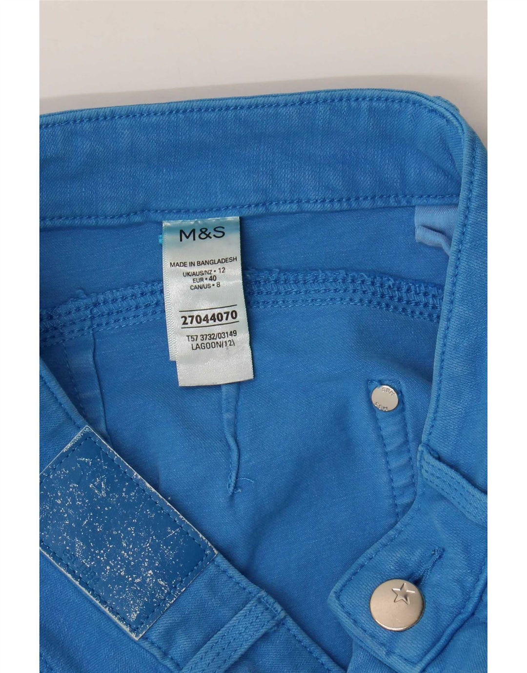 Женские джинсовые шорты-бермуды Marks & Spencer UK 12, средние W28, синие, хлопок
