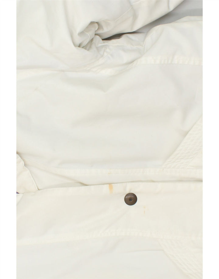 BRUNIK Womens Overcoat EU 40 Medium White Polyester | Vintage Brunik | Thrift | Second-Hand Brunik | Used Clothing | Messina Hembry 