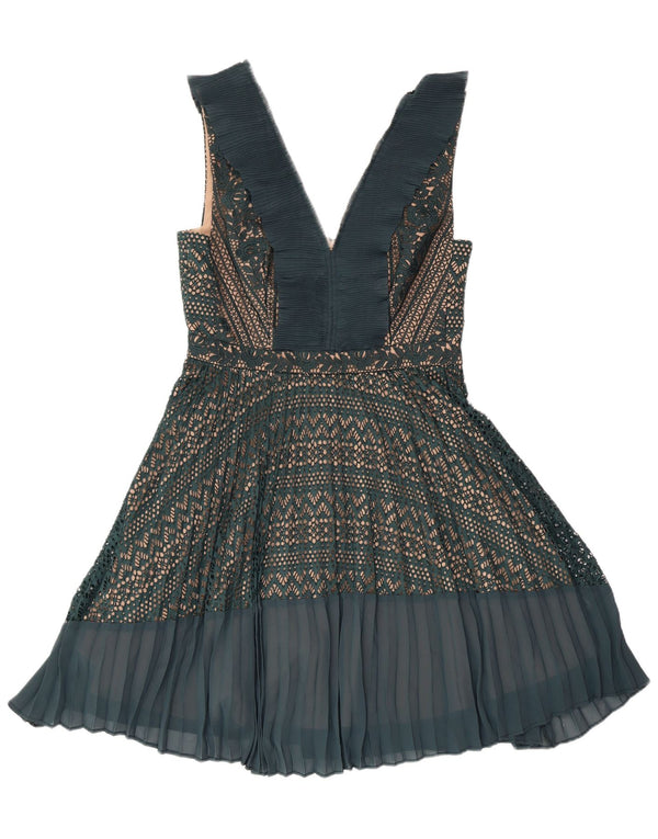 Женское платье А-силуэта без рукавов FRENCH CONNECTION UK 12, средний зеленый цвет