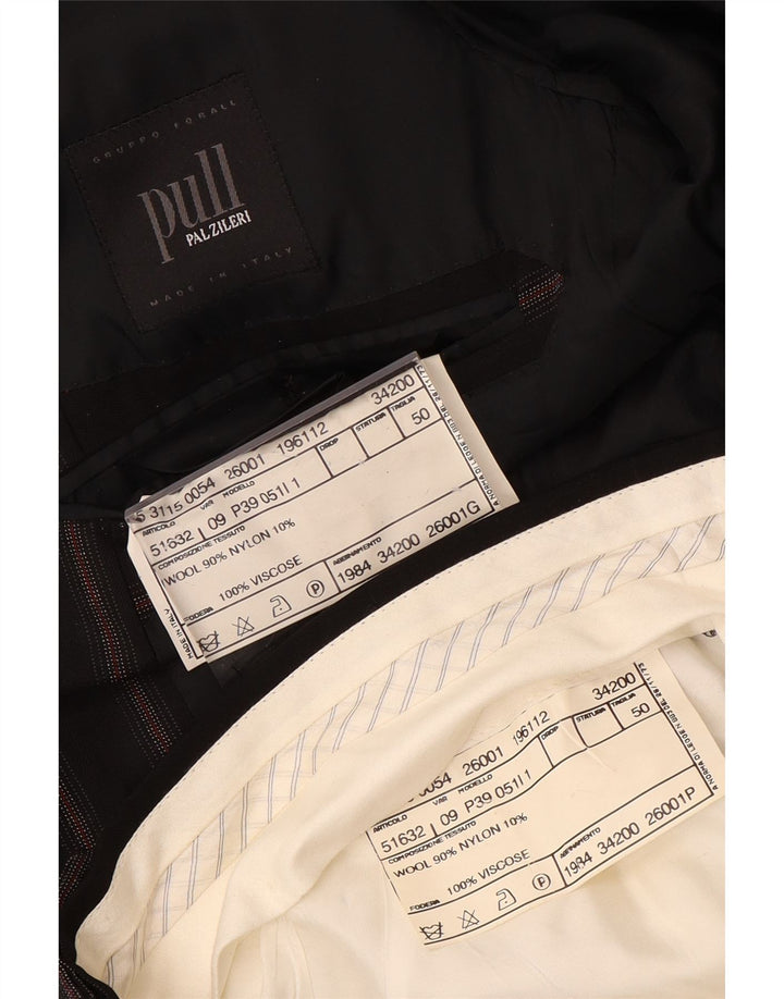 PAL ZILERI Мужской костюм из 2 предметов с 3 пуговицами IT 50, большой W34 L33, черный в полоску