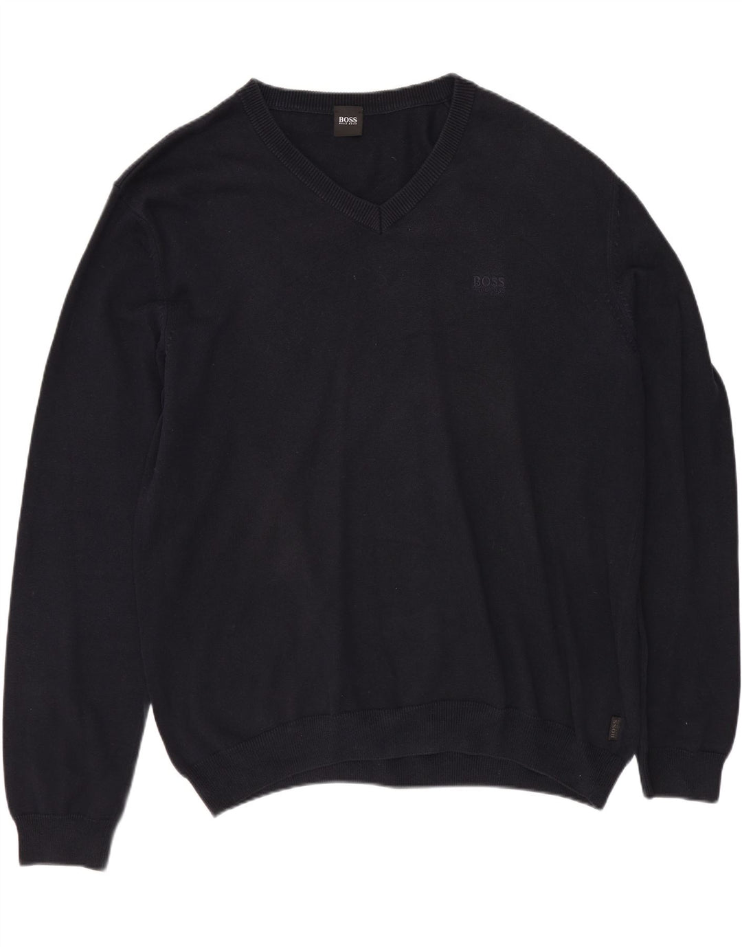 Мужской джемпер с v-образным вырезом HUGO BOSS XL, темно-синий, хлопок