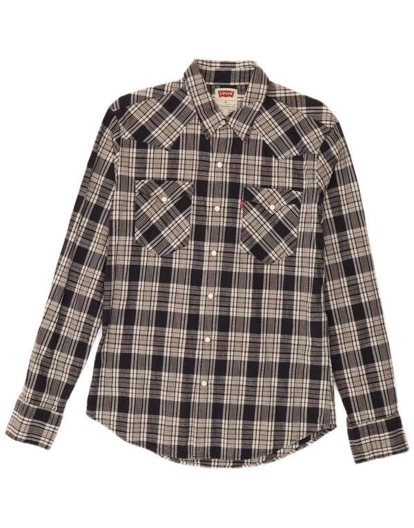 Levi's Mens Shirt Medium Black Check Cotton