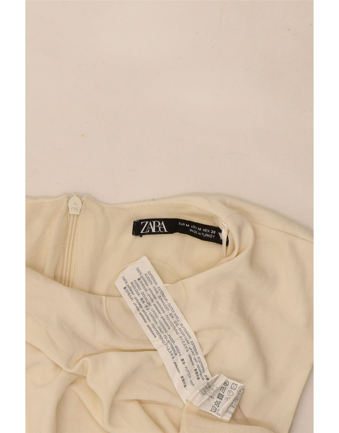 Женское платье-футляр без рукавов Zara UK 12, средний цвет, белый полиэстер