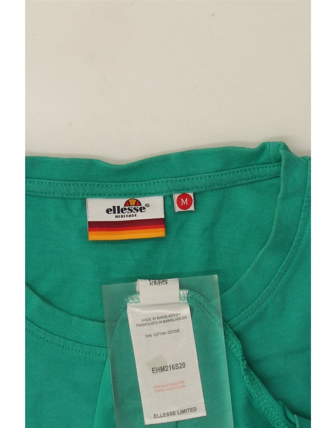 ELLESSE Мужская футболка с рисунком Heritage Top Medium Бирюзовый хлопок