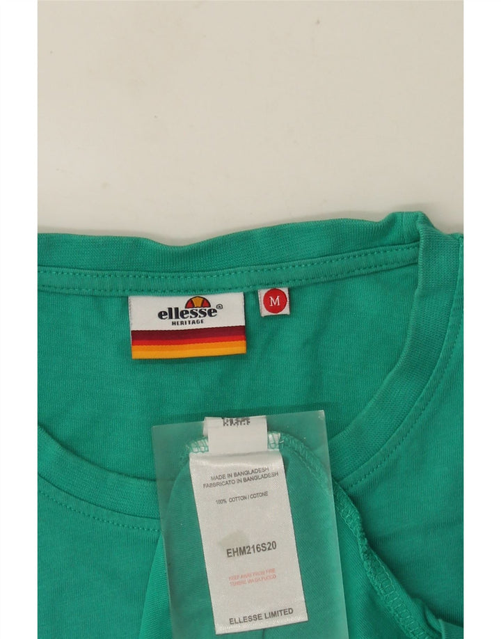 ELLESSE Мужская футболка с рисунком Heritage Top Medium Бирюзовый хлопок