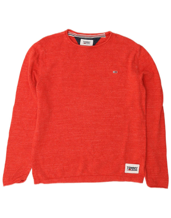 Женский свободный джемпер с вырезом «лодочка» Tommy Hilfiger UK 6 XS, красный хлопок