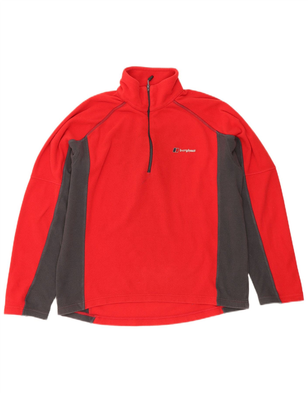 Berghaus Мужской флисовый джемпер с воротником на молнии, средний красный, полиэстер с цветными блоками