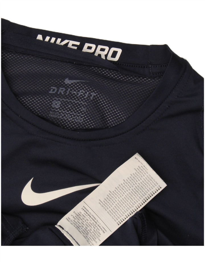 Мужской топ Nike Dri Fit с длинным рукавом, маленький темно-синий, полиэстер