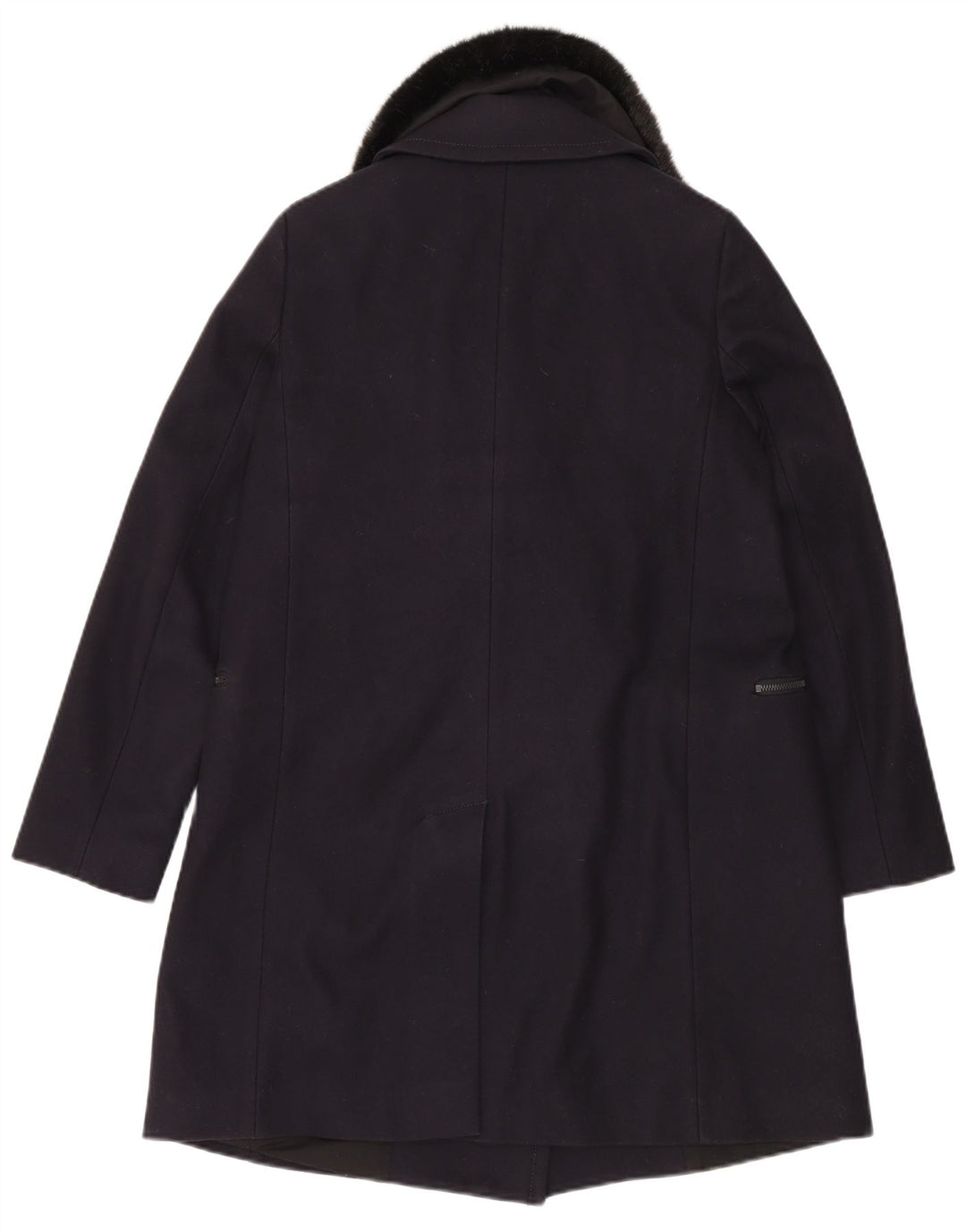 Женское пальто French Connection UK 12, средний темно-синий из натуральной шерсти