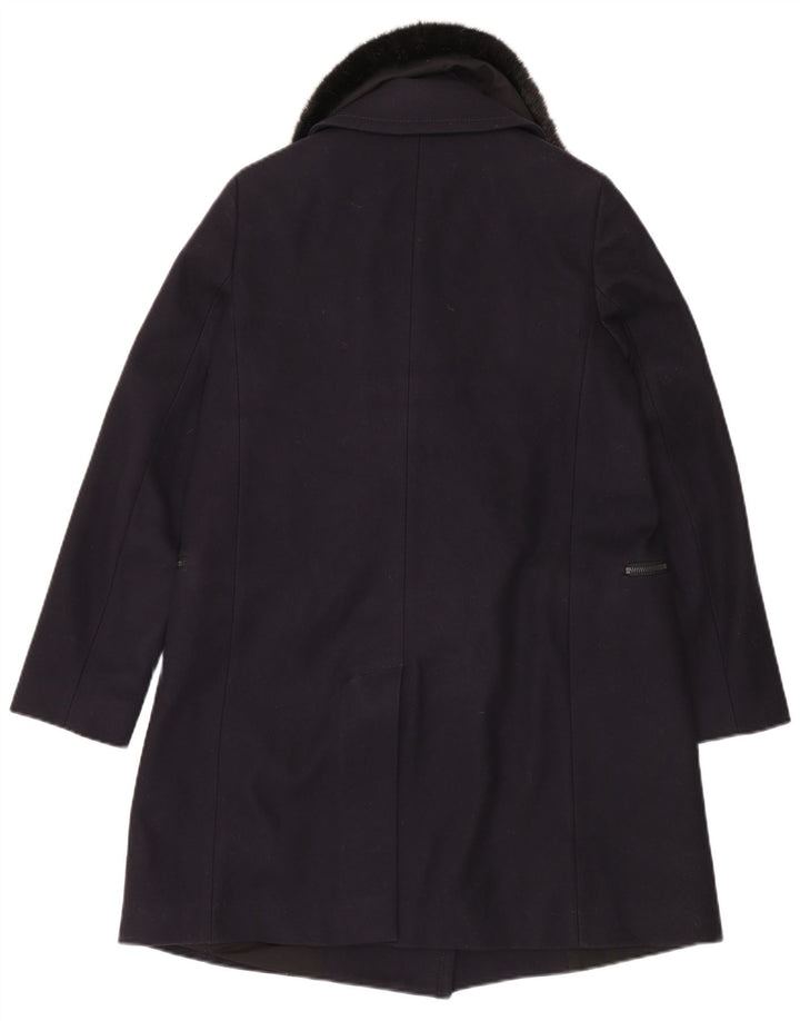 Женское пальто French Connection UK 12, средний темно-синий из натуральной шерсти